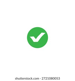 Marca de verificación verde, gráfico de estilo plano