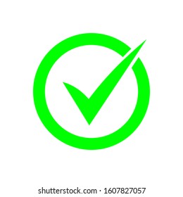 green check mark icon; best quality control symbol isolated on white background. vector illustration 
