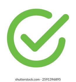 Green check mark icon, check box icon set. Vector icons set. Circle and square. tick box symbol in green with correct, accept checkmark icons, check list circle frame - checkbox symbol vector sign
