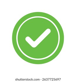 Green check mark icon.  Check box icon with correct, accept checkmark icons tick box checked. vector illustration