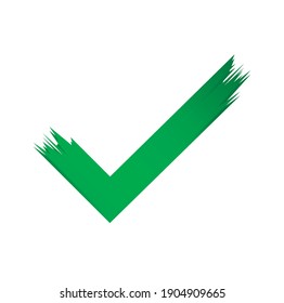 green check mark icon. brush tic icon vector