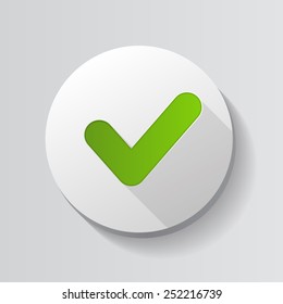 Green Check Mark Icon Button Vector Illustration EPS10