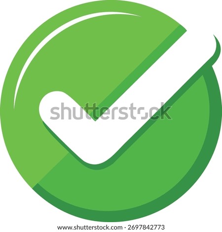 Green check mark icon button symbol for web design illustration correct choice and agree