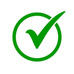 Green Check Mark Icon In A Circle. Tick Symbol In Green Color, Vector Illustration.
