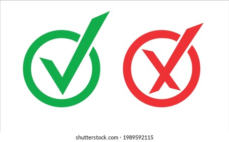 Green check mark icon in a circle. Tick symbol in green color, vector illustration.