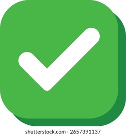 Icono de marca de verificación verde. Símbolo de elección de voto correcto. signo de insignia verificado de redes sociales. simbolizando iconos de éxito. signo aprobado
