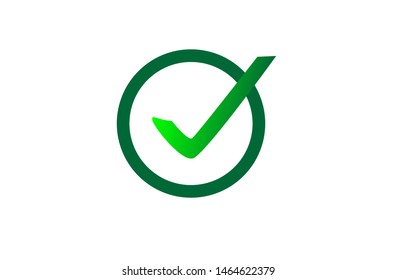 Green check mark icon in a dark green circle. Flat icon checklist mark symbol vector illustration.