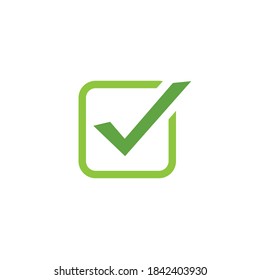 Green Check mark icon design isolated on white background