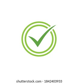 Green Check mark icon design isolated on white background