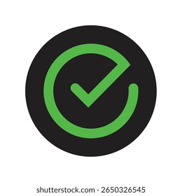 Diseño de icono de marca de verificación verde. Ilustración vectorial. 