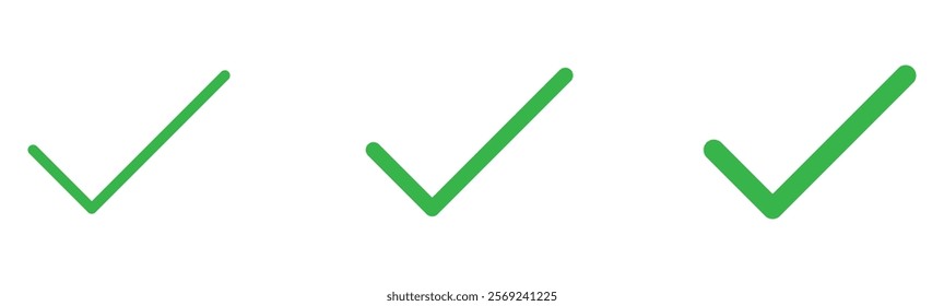 Green check mark icon in a grey box. Green tick symbol, vector illustration. Check icon . 