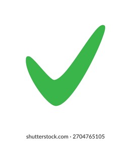Icono de marca de verificación verde aislado Ilustración vectorial de diseño de estilo plano sobre fondo blanco.