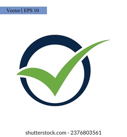 green check mark icon logo design template illustration with trendy style