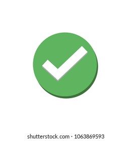 Green Check Mark Icon. Minimalistic style vector illustration
