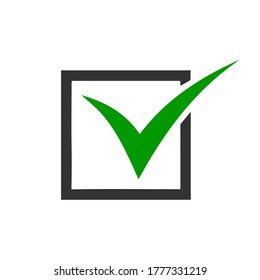 Green check mark icon for office vector design