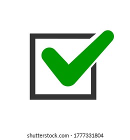 Green check mark icon for office vector design