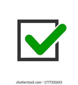 Green check mark icon for office vector design