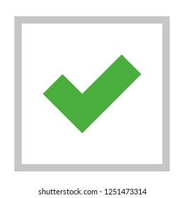 Green check mark icon, ok symbol