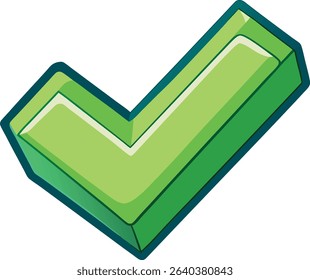 Green check mark icon on a white