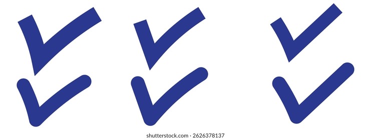 Green check mark icon set, hand-drawn checkmark illustration, approval check icon isolated on transparent green check mark symbols