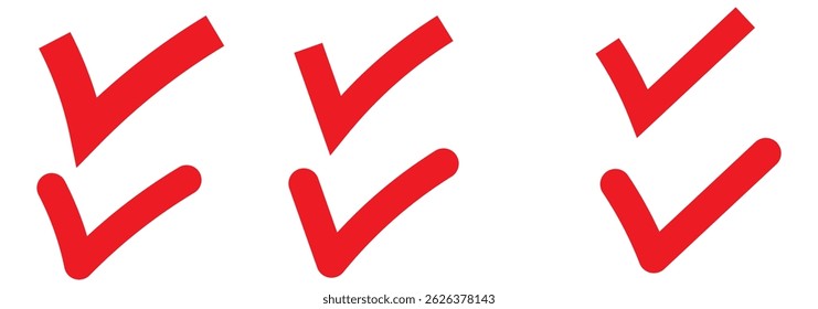 Green check mark icon set, hand-drawn checkmark illustration, approval check icon isolated on transparent green check mark symbols
