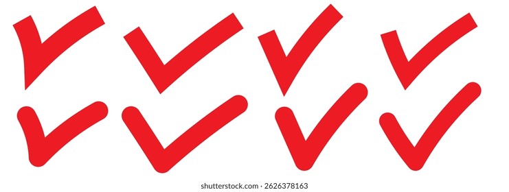 Green check mark icon set, hand-drawn checkmark illustration, approval check icon isolated on transparent green check mark symbols