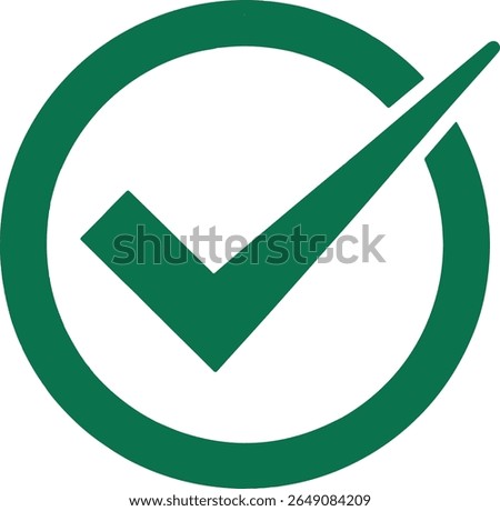 Green Check Mark Icon Symbol of Confirmation Success and Approval