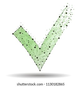 Green check mark icon. Tick symbol in green color