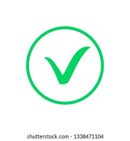 Green check mark icon. Tick symbol, tick icon vector illustration