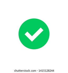 Green check mark icon. Green tick symbol. Vector check icon