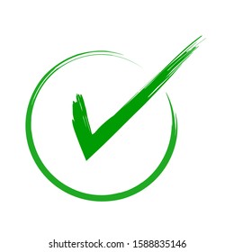 Green check mark icon. Tick symbol in green color, vector illustration. eps 10