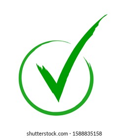 Green check mark icon. Tick symbol in green color, vector illustration. eps 10