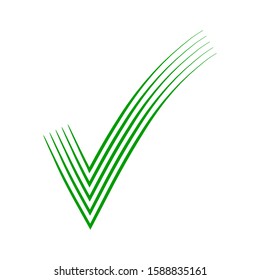 Green check mark icon. Tick symbol in green color, vector illustration. eps 10