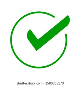 Green check mark icon. Tick symbol in green color, vector illustration. eps 10