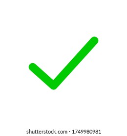 Icono de marca de verificación verde. Símbolo de marca en color verde, ilustración vectorial.