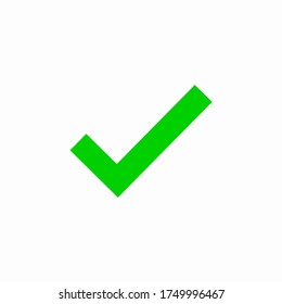 Icono de marca de verificación verde. Símbolo de marca en color verde, ilustración vectorial.