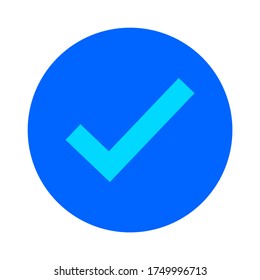Green check mark icon. Tick symbol in green color, vector illustration.