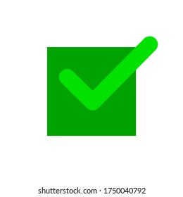 Icono de marca de verificación verde. Símbolo de marca en color verde, ilustración vectorial.
