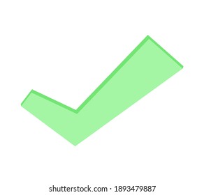 Green check mark icon. Tick symbol in green color, vector illustration.