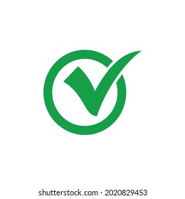 Icono de marca de verificación verde. Símbolo de marca en color verde, ilustración vectorial.

