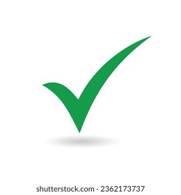 Icono de marca de verificación verde. Marque el símbolo en la ilustración vectorial de color verde.