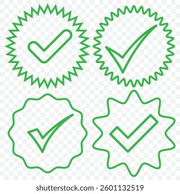 Green check mark icon. Tick symbol in green color, vector illustration. EPS 10.