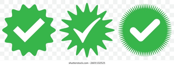 Green check mark icon. Tick symbol in green color, vector illustration. EPS 10.