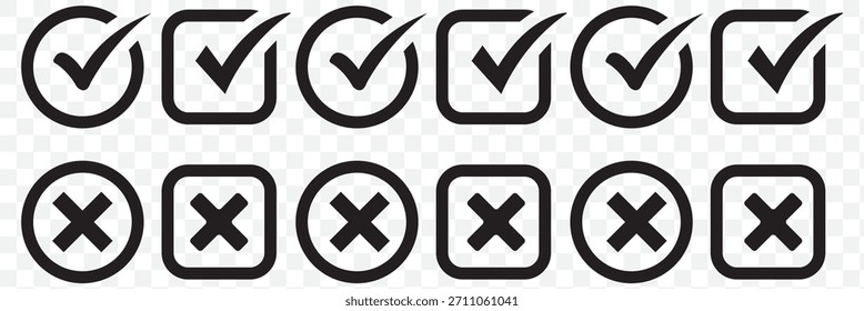 Icono verde de la marca de verificación, Ilustración vectorial de la marca de la garrapata aislada en fondo transparente
