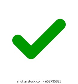 Green check mark icon. Tick symbol isolated on white background. Vector EPS10