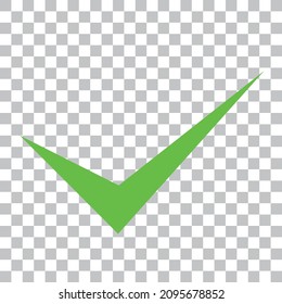 Green Check Mark Icon. Transparent Background.