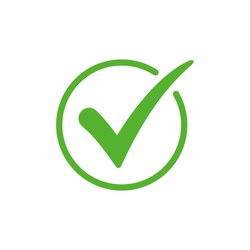Green Check Mark Icon Vector Design