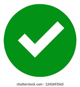Green check mark icon vector isolated.