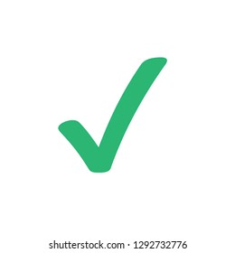 Green check mark icon. Vector Illustration