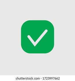 Green check mark icon. Vector check icon